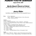 2026 Parent/Youth Seminar Flyer